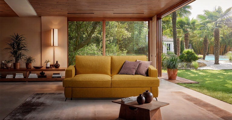 canapé convertible design italien élégant dans un salon moderne