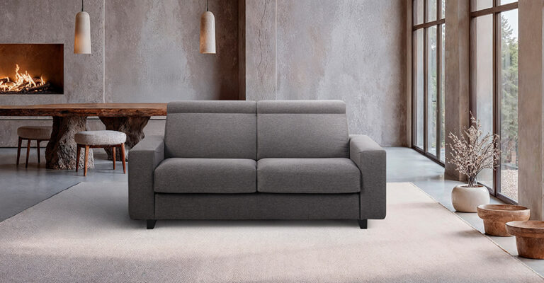 canapé convertible shabby chic aux teintes claires et style vintage