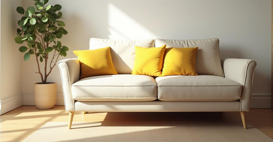 matelas de canapé convertible en cours de remplacement dans un salon moderne